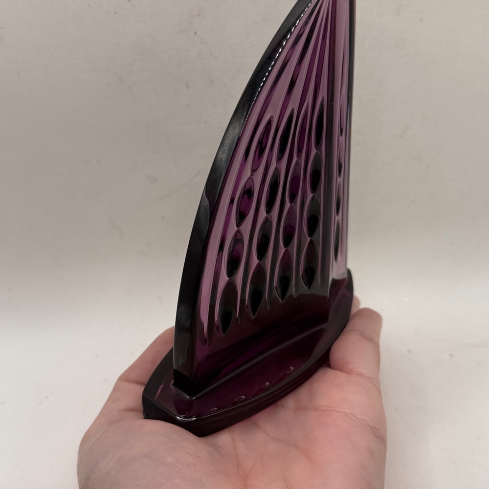 Waterford Ireland Art Glass Purple Crystal Sailboat Figurine Collectible Office - Picture 10 of 14
